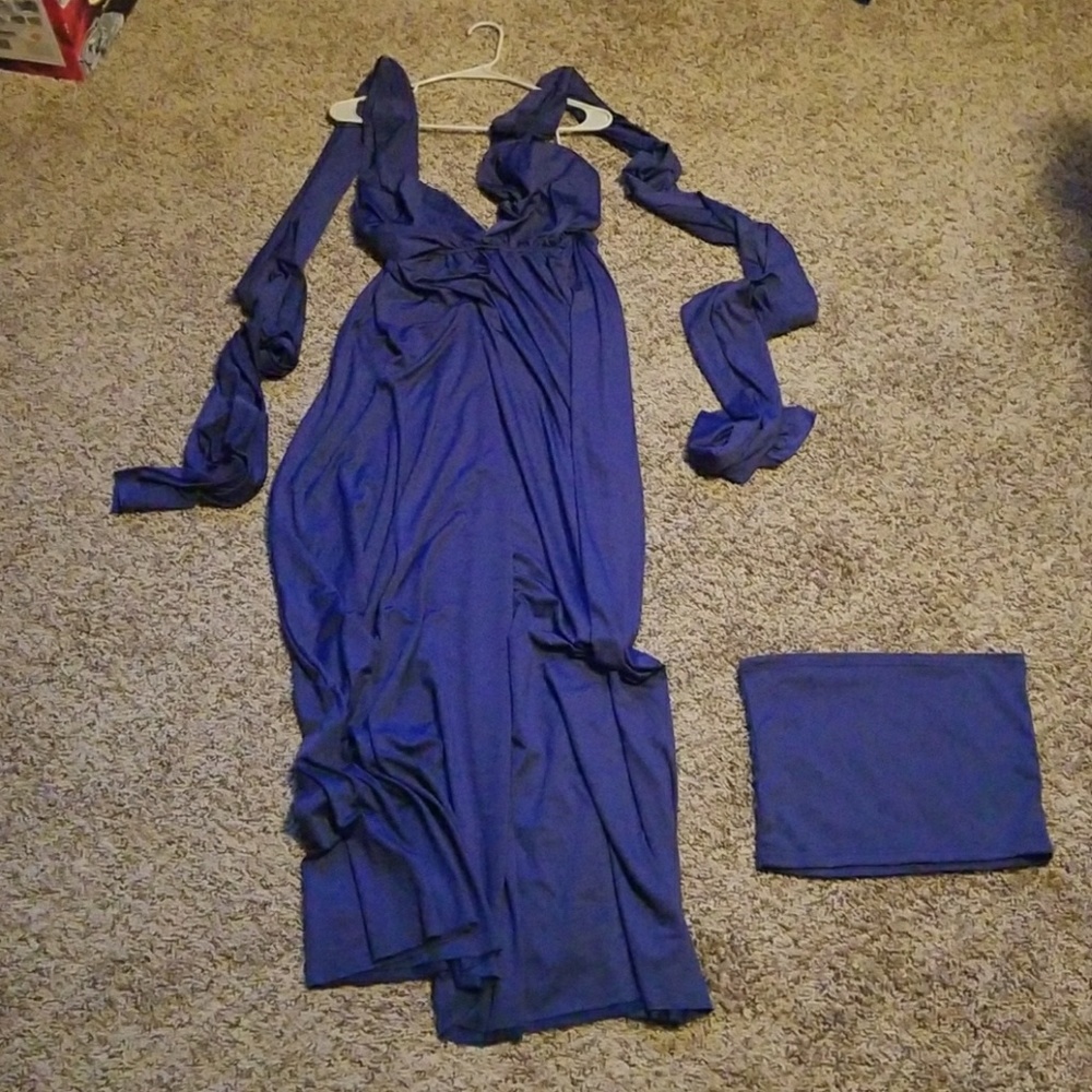 Navy blue wrap dress